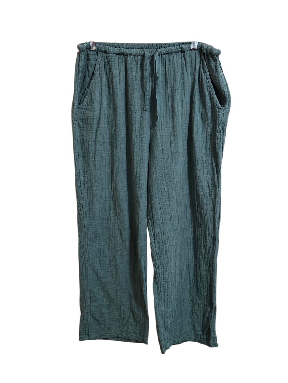 O'NEILL Women's Brenda Wide Lag‎ Pants SZ LG Olive Green Double Gauze